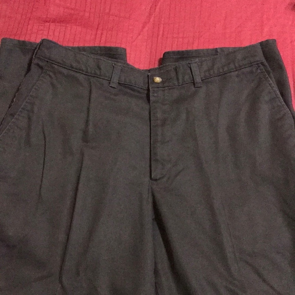 Farah Chino Trousers Black Cotton Straight Leg 34x32